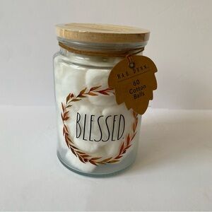 NWT Rae Dunn BLESSED Cotton Ball Jar